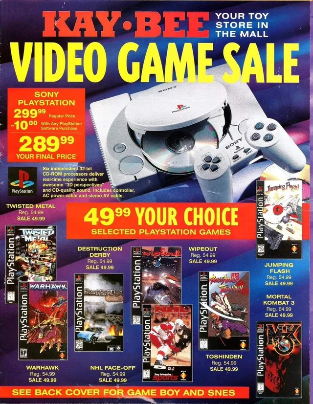 Kay-Bee ad for the PS1 and games (1995)