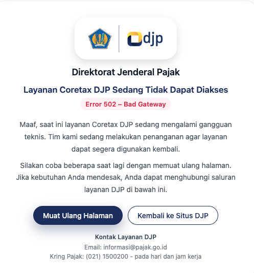 izorwebID's tweet photo. @DitjenPajakRI masih aja nih error coretax ? @KemenkeuRI https://t.co/CzUbjH5KH4