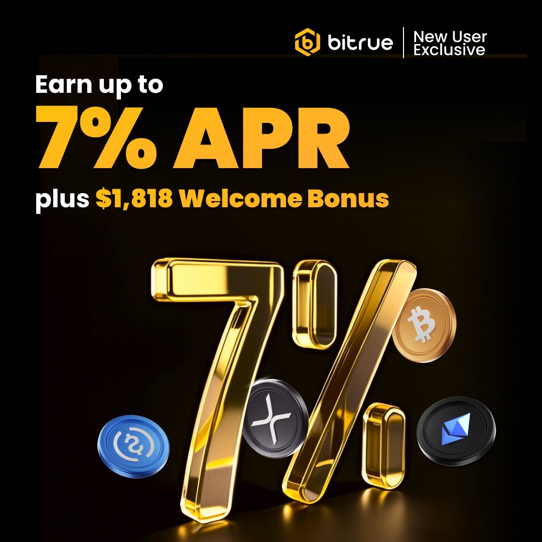 🔥🚨 New Users Get the #Bitrue Earn Boost! 🎁 $1,818 Welcome Bonus 📈 up to  7% APR on Flexible Products Stake your $BTC, $ETH, $USDC, $XRP, & $USDT  with ✨ High Max