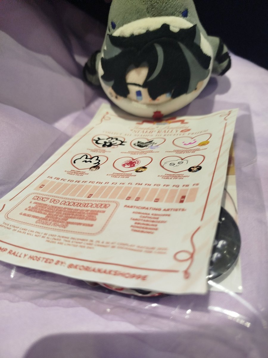 <a href="/hoshieccino/">Hoshie❄ ➡ CosMatsu FN06</a> <a href="/TaroTaroBozzu/">TaroBaroChuu!! ✨✨</a> <a href="/korianakshoppe/">✧･ﾟ:* Koriana Kshoppe✧･ﾟ:* FH-02 @ CosMatsu 2025</a> <a href="/cafhune/">cafhune 🌸💫</a> <a href="/yellow_ego/">Wendy💛🌼 🔥🐎</a> <a href="/tinkruwu/">tink ⟡ con prep</a> <a href="/ponderinne/">chiffy 🍰 @ CosMatsu FR06</a> <a href="/koucheese/">cheese @ doujima & coscarni</a> <a href="/toritorilorenz/">tori 🐣 | M6 LIGHTER HAVER!! 🎉🎉</a> Genshin Daddy Stamp Rally Freebies 💎 (11/12)

1. Alhaitham print <a href="/tinkruwu/">tink ⟡ con prep</a>
2. Childe print <a href="/bbunbuns/">Bbunbuns =• x •= @CosMatsu FN04</a>
3. Ayato sticker <a href="/korianakshoppe/">✧･ﾟ:* Koriana Kshoppe✧･ﾟ:* FH-02 @ CosMatsu 2025</a>
4. Neuvillette card <a href="/cafhune/">cafhune 🌸💫</a>
5. Kaveh card <a href="/ponderinne/">chiffy 🍰 @ CosMatsu FR06</a>
6. Wriothesley pins <a href="/TaroTaroBozzu/">TaroBaroChuu!! ✨✨</a>

#CosMatsuri2025
#CosplayMatsuri2025