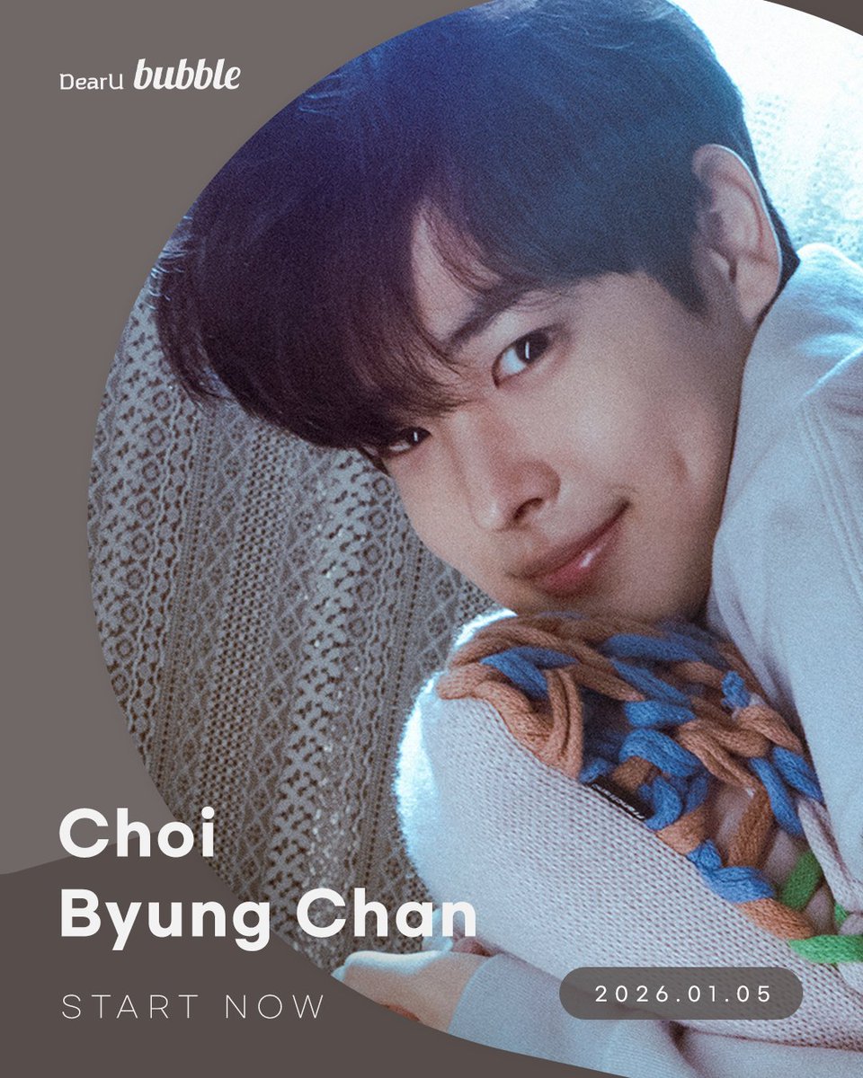 [📢] START NOW

최병찬과 오늘부터 💗
ACTORS bubble에서 기다릴게요🖐️

'Choi Byung Chan' bubble starts today 💗
See you on ACTORS bubble!

-
APP DOWNLOAD
📲bit.ly/ACTORSbubble

bubble TICKET (Web)
💌store.dearu.com/actors
-
#bubble #버블
#bubbleforACTORS #ACTORSbubble