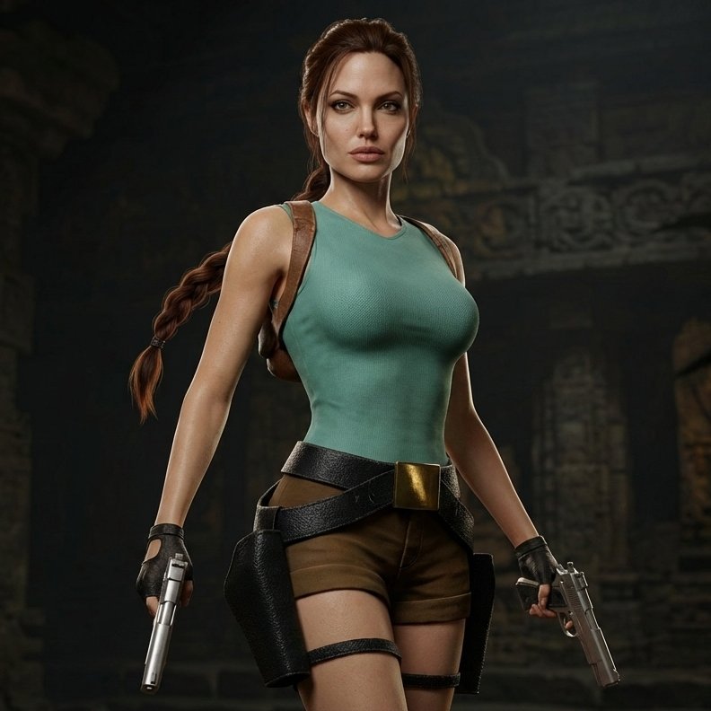 LudarkTomb's tweet image. Lara Croft, portrayed by Angelina Jolie in Tomb Raider. A classic with an enduring taste of nostalgia. (I don't know who did the AI.) #remake #remaster