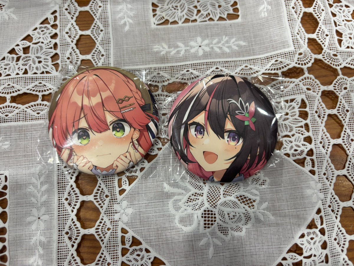 みこちとあずちゃんの缶バッジ、少しだけあるので頒布します お品書き