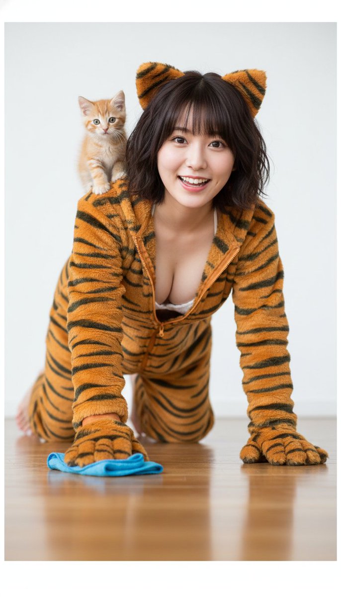 着ぐるみ さ、拭き掃除するよ😁 #SFW #digitalart #Fictional #着ぐるみ