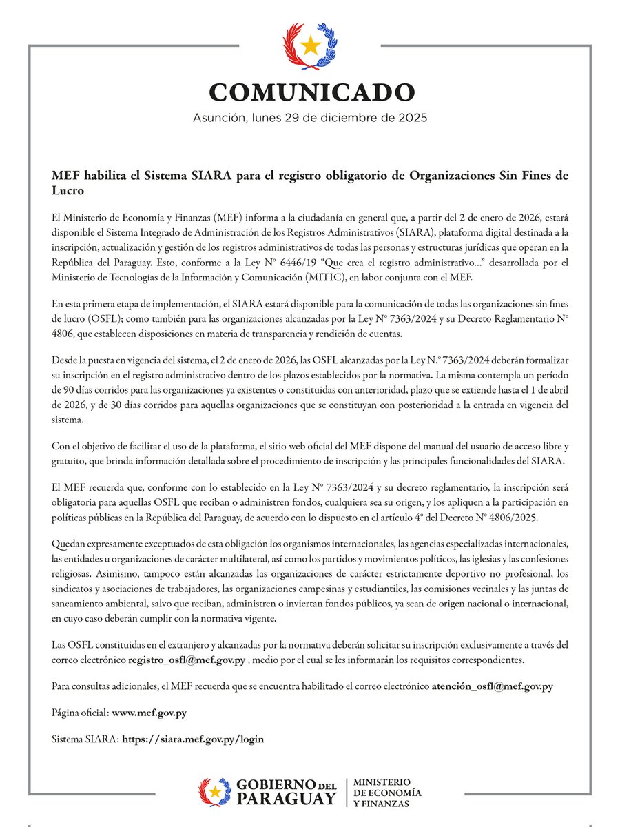 Ministerio de Economía y Finanzas - Paraguay tweet media