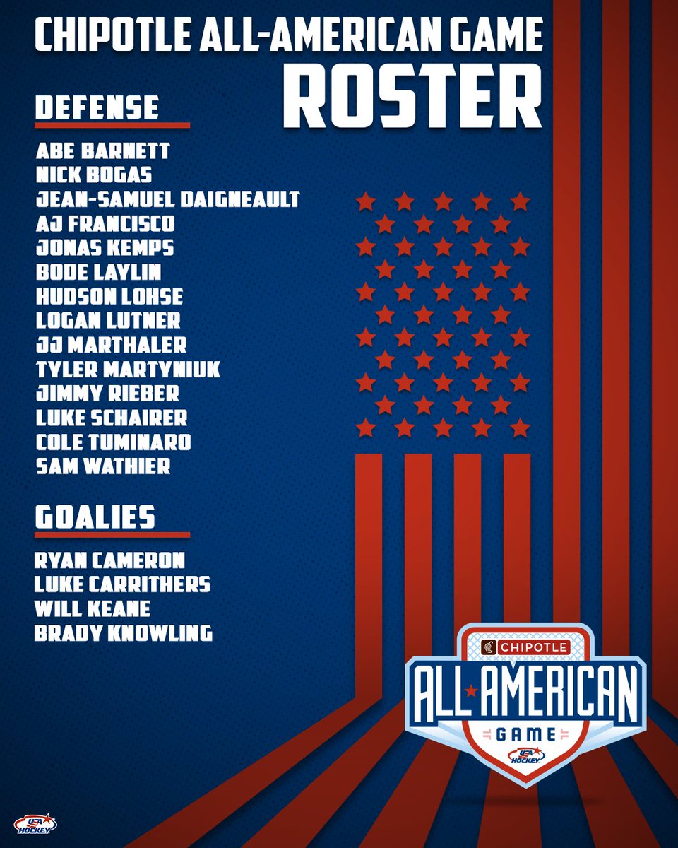 usahockey's tweet image. Announcing the 2026 @ChipotleTweets All-American Game roster!

#CAAG roster details: usah.info/2p8zvwmy