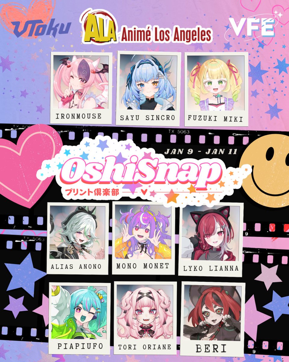 VtuberFanEvents's tweet image. Announcing the first wave of #OshiSnap Participants at #AnimeLA21:

@ironmouse • @sayusyn • @fuzukimiki • @Aliasanono • @mono_monet • @LykoLianna • @PiaPiUFO • @ToriOriane • @beribug_ 

💖FREE 3-Min M&amp;amp;G
📸Purchaseable cheki
🎟️RSVP + Ironmouse Lottery Info Available Soon!