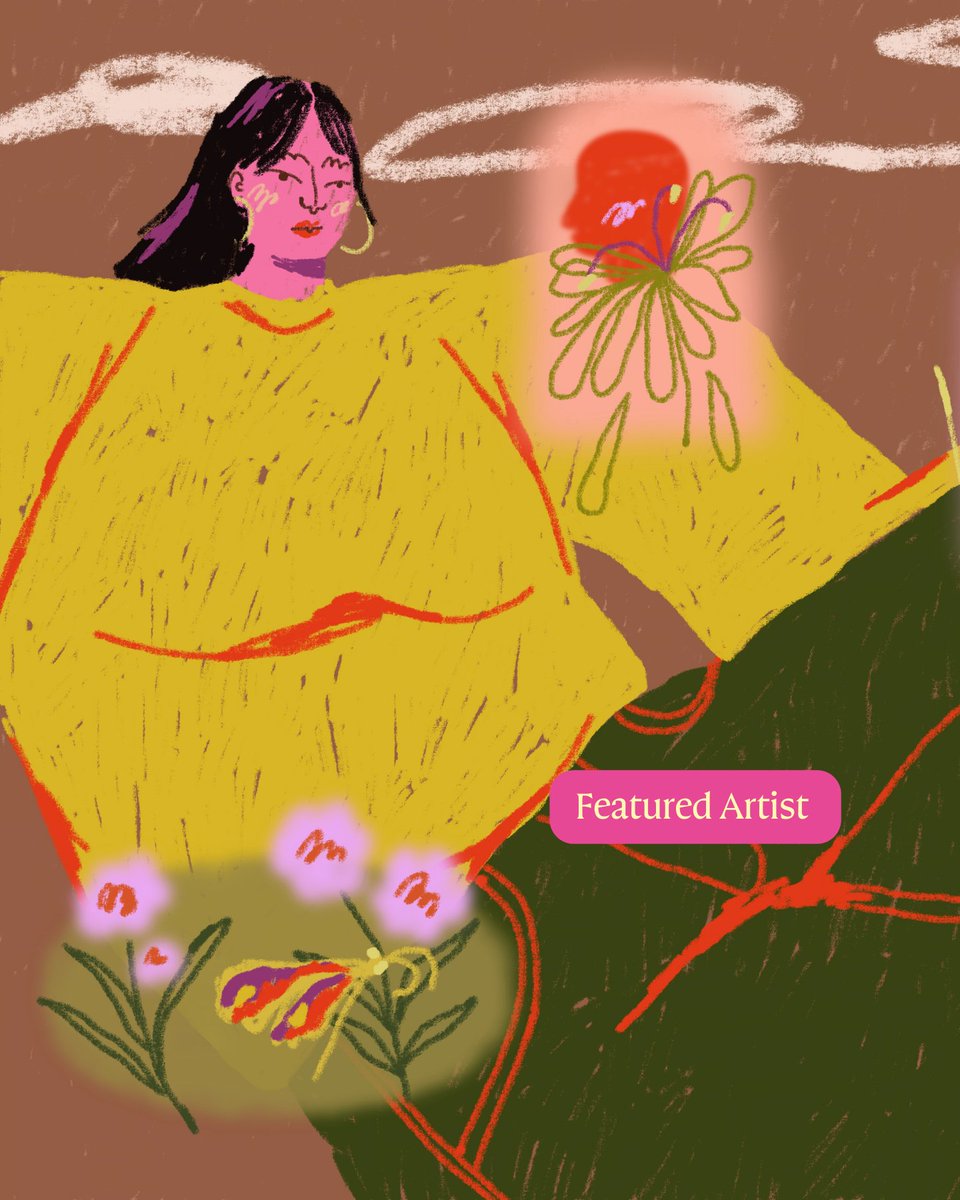 Affinity's tweet image. Isabela Humphrey is an illustrator on a mission to abolish grey. Her work blends colour, soft texture and symbolic detail to explore identity, memory and the women who shaped her.

#MadeInAffinity