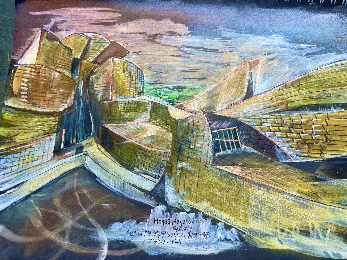 金属モックス スケッチ 原画 教室】本日は色彩構成のデモストしました。 海老、ボール