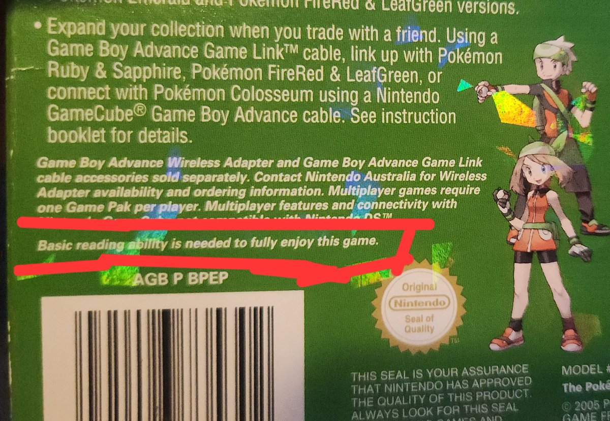 "Basic reading ability is needed to fully enjoy this game."

Shit Twitter might not enjoy this.