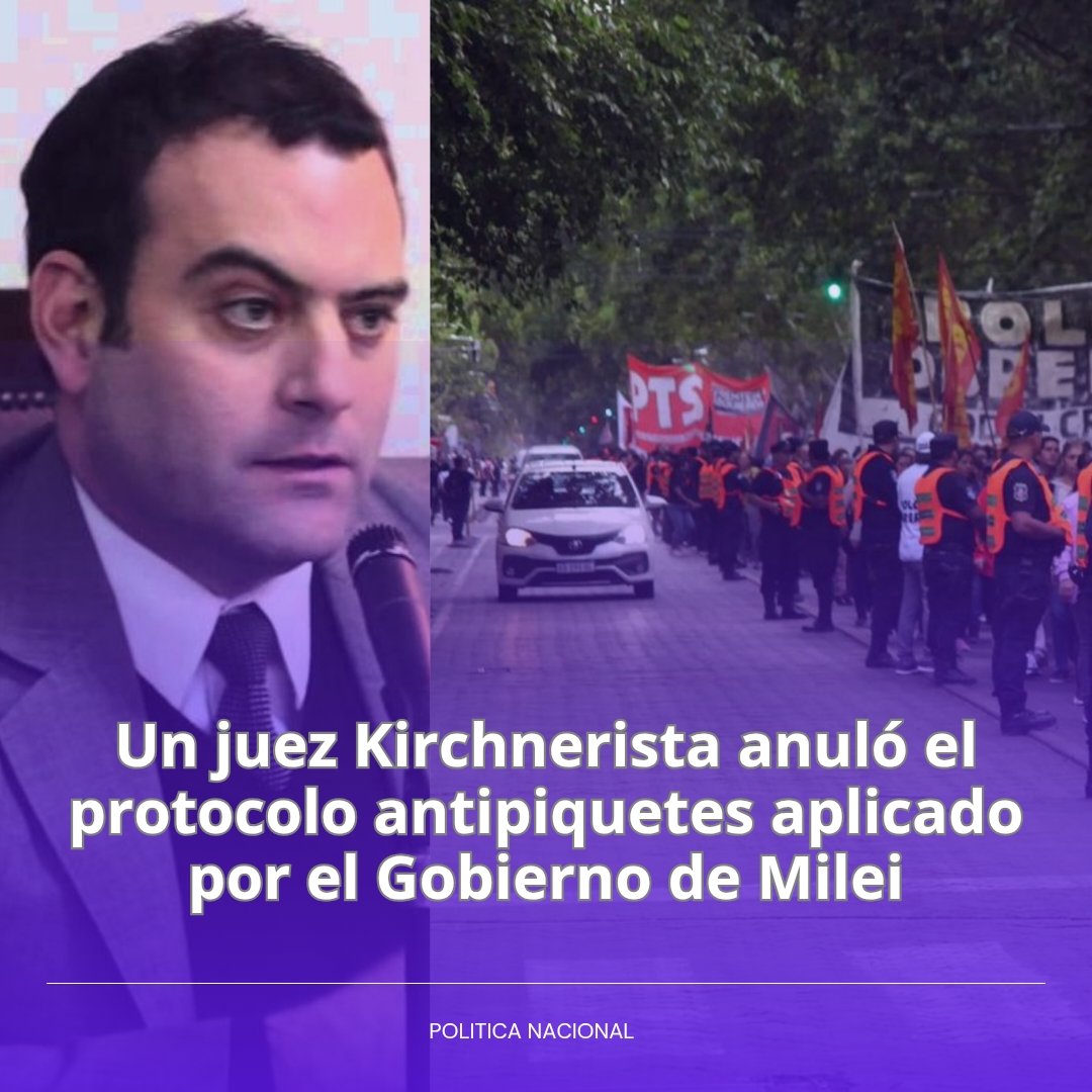 😡‼️ El JUEZ KIRCHNERISTA Martín Cormick ANULÓ el PROTOCOLO ANTI PIQUETES aplicado por el GOBIERNO de MILEI y ahora los MANIGESTANTES PODRÁN volver a CORTAR las CALLES.

¿Qué te parece este fallo judicial? 🤔

1- ME PARECE BIEN ✅ 
2- ES UN FALLO NEFASTO PROPIO DE UN KUKA ❌