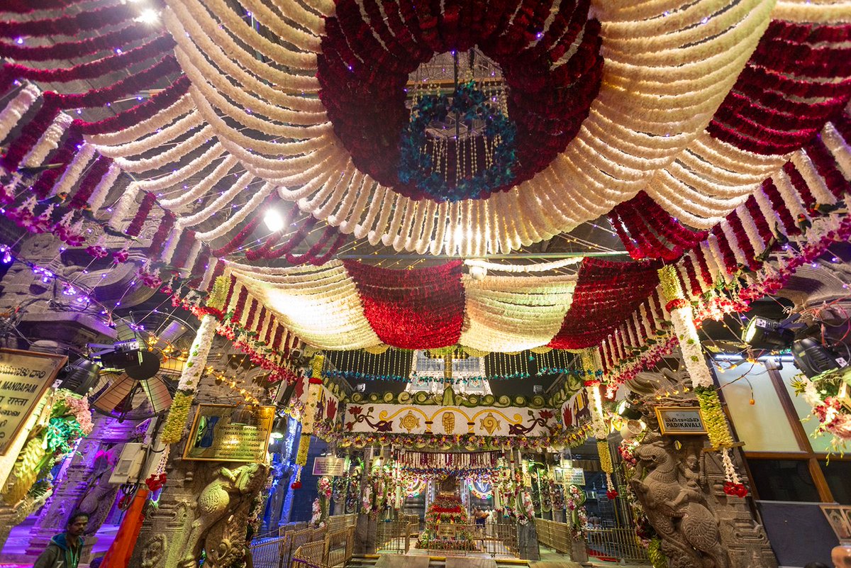 TTDevasthanams's tweet photo. Floral decorations inside the Srivari Temple enhance the spiritual ambience during the Vaikunta Dwara Darshan period, offering devotees a serene and divine atmosphere as they proceed for darshan.

#vaikuntadwaradarshan #tirumala #ttd #srivaritemple https://t.co/NW6RiYSLTa