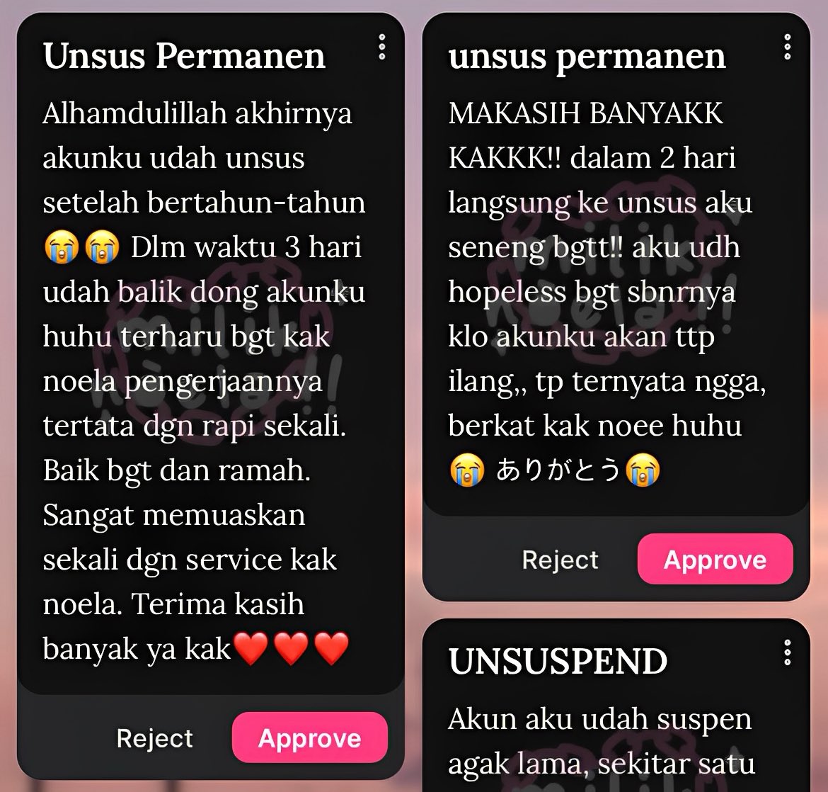 gyubnotes's tweet image. unsuspend done — permanent case 2 accounts on dec 29, 2025 🤍