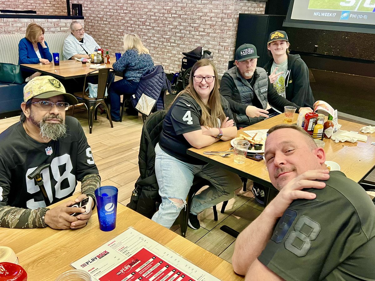 ☠️⚔️
#NYGvsLV
THANK YOU, #RaiderNation and friends for joining us! Shoutout to Brian Williams -aka-“Raider Texx” and family for making the trip up!
THANK YOU, <a href="/therose_gaming/">rosegamingresort</a> for hosting us!
•
#northernvirginiaraidersboosterclub
#eastcoastreppingtheraiders 
#raidernation