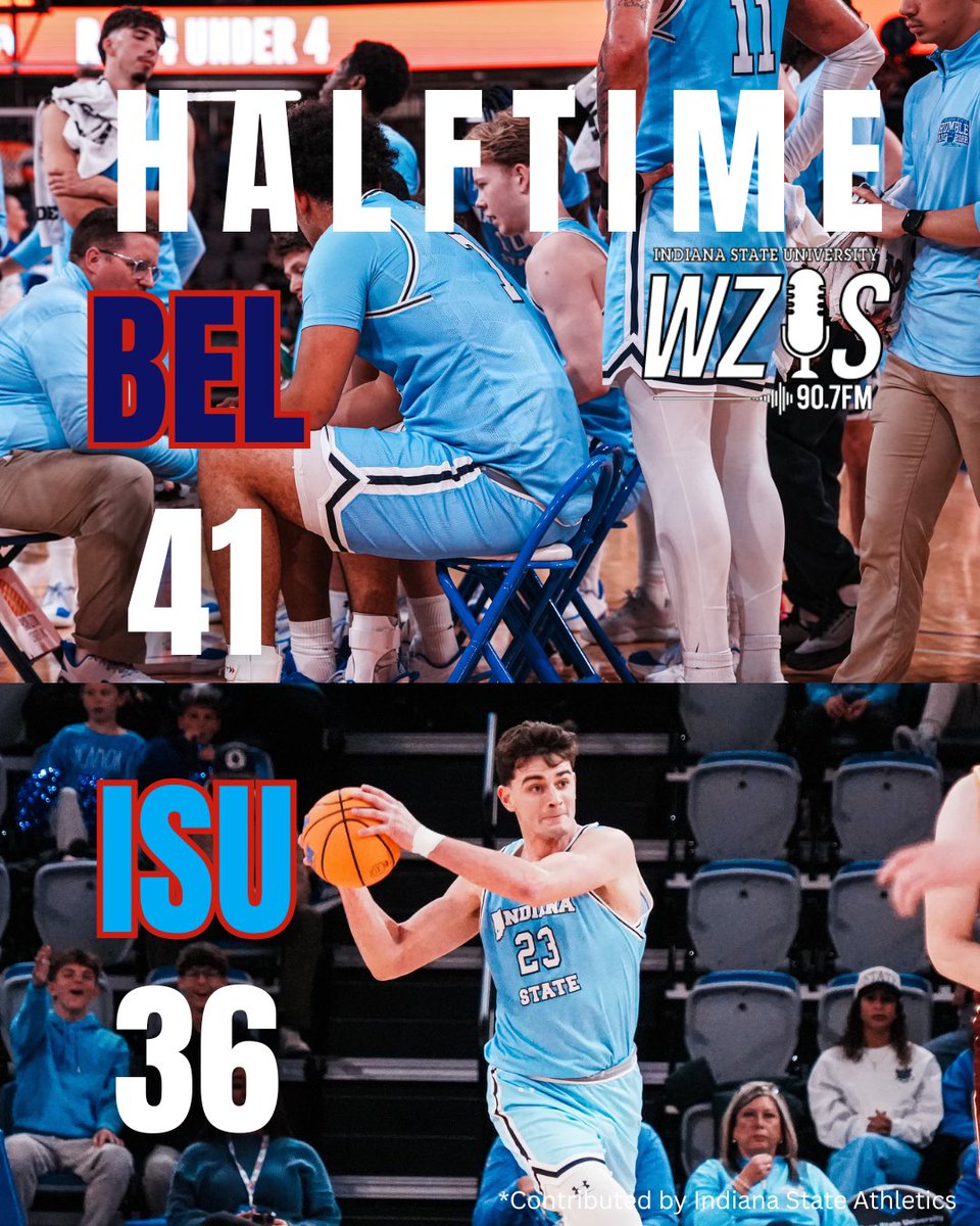 HALFTIME
ISU keeps it close with a late push in the first half. More coverage coming on 90.7 WZIS.
