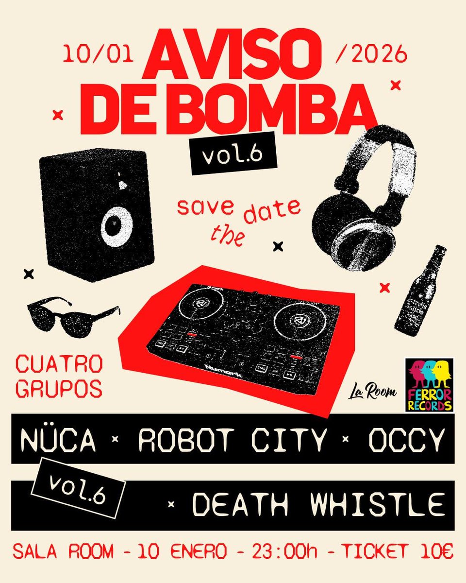 Aviso de Bomba vol.6

La Room (Ferrol) - 10/01

Organiza <a href="/FerrorRecords/">Ferror Records</a>