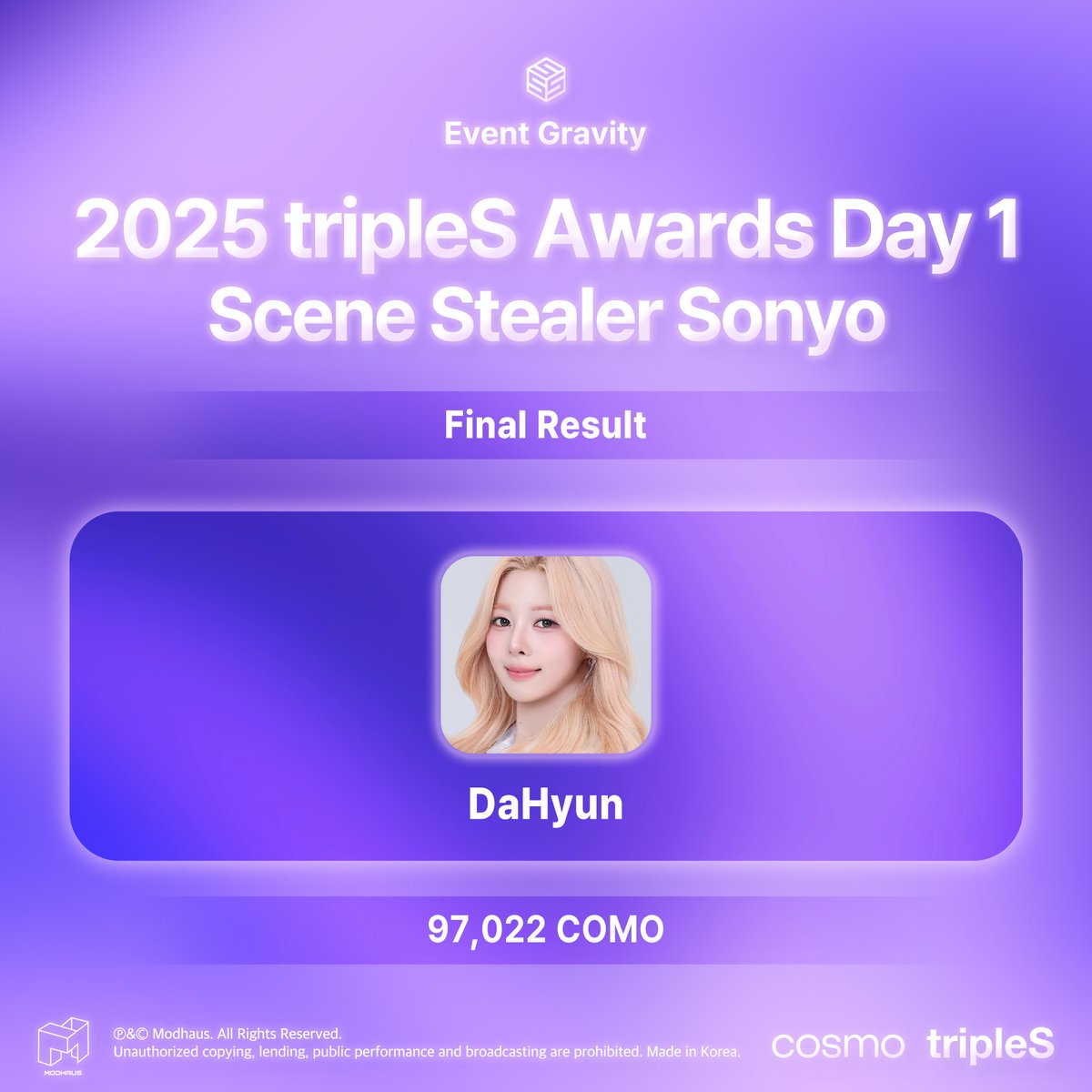 2025 tripleS Awards Gravity Day 1
Scene Stealer Sonyo

🏅Final Result
DaHyun

#tripleS #트리플에스 #トリプルS
#トリプルエス #トエス