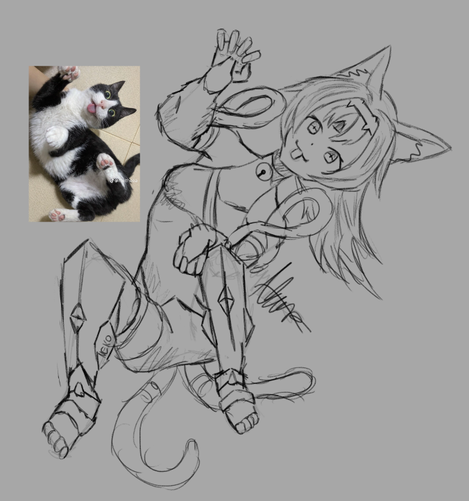 akuroujin's tweet photo. nekomata sketch #zzzero https://t.co/3r1cf2BeGH