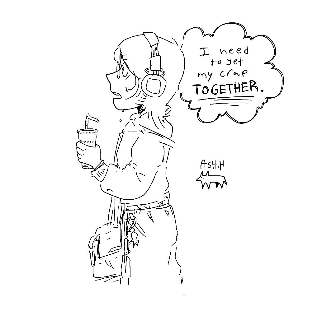 a doodle of my self BECAUSE FINALS ARE OVER 
#art