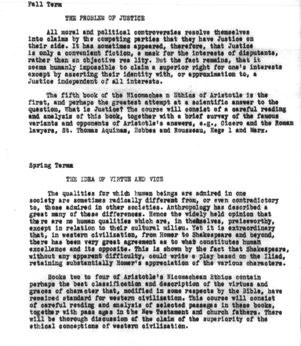 ls_foundation's tweet image. Course descriptions of courses Harry Jaffa planned to teach at the New School in 1949/50 (but never did?)