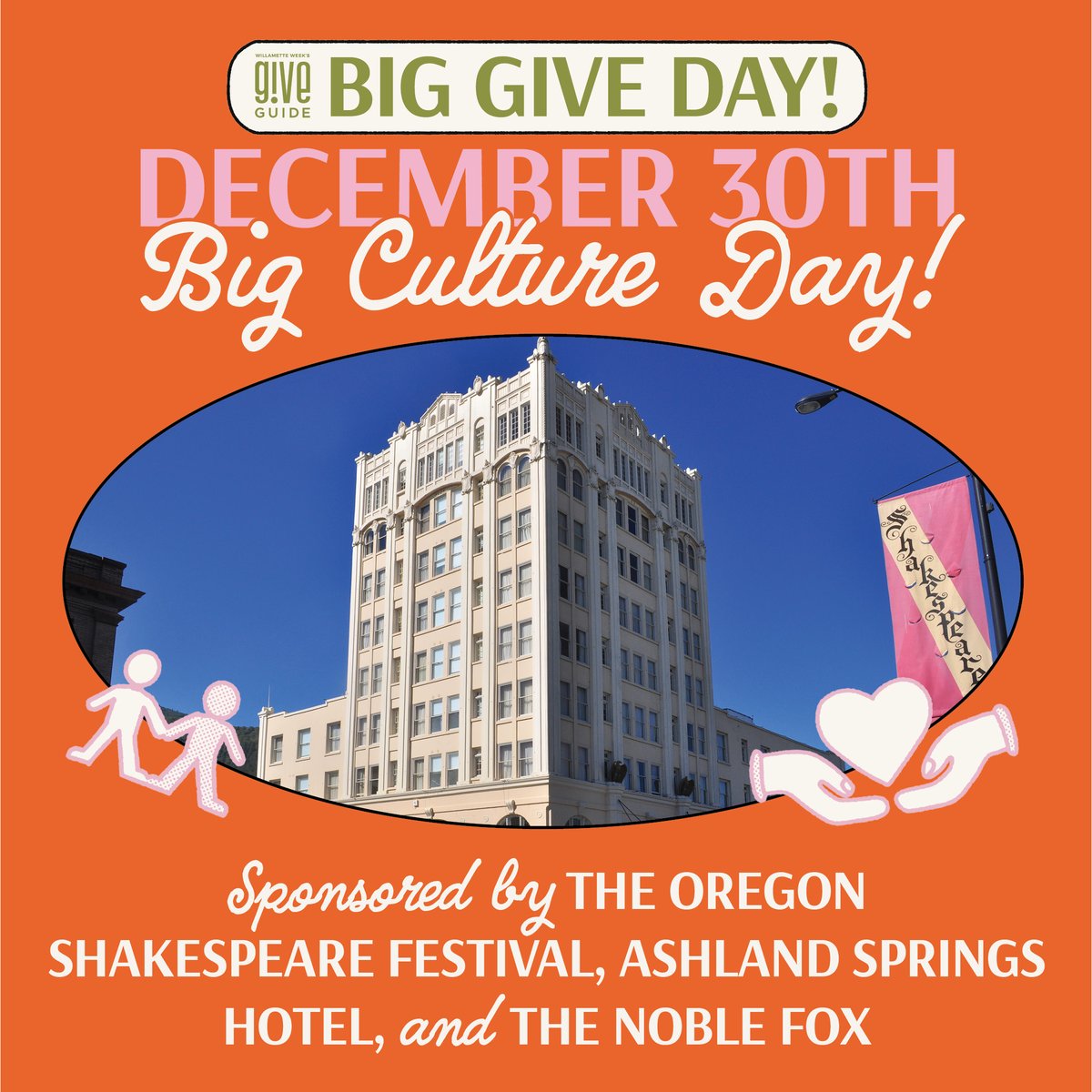 TODAY is the final #BigGiveDay via <a href="/GiveGuide/">Give!Guide</a>! Donate $10+ today to be entered to win a Shakespearean getaway in Southern Oregon for two! AND: each $10+ donation to our campaign will enter you to win 2 guest passes + popcorn to <a href="/HollywoodTheatr/">Hollywood Theatre</a>! ➡️giveguide.org/nonprofits/new…
