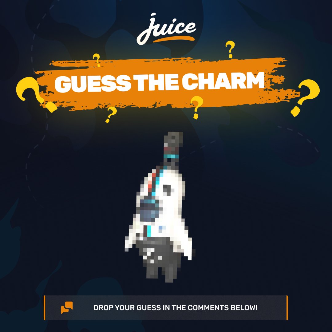 juicedotgg's tweet photo. ❓ Guess the CS2 Charm 
Drop your guess of the charm + your Player ID below 👇

Make sure to Like + Retweet for a chance to get JUICED! 💦