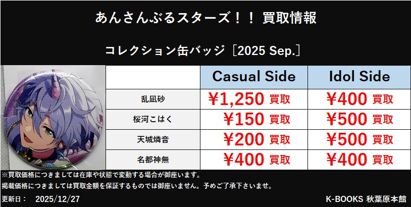 あんスタ 天城燐音 2025 sep コレ缶 CASUAL side あんスタ コレ缶 2025