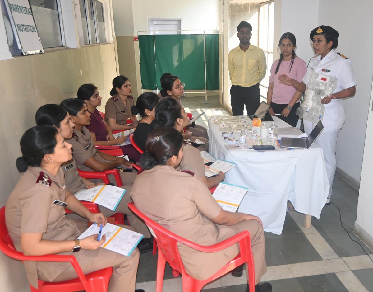 IN_ASVINI's tweet photo. #EmpoweringTheCaregivers 

A workshop on Care of Critically ill patients was conducted by Department of Anaesthesia and Critical Care on 27 Dec 25 for Post graduate trainees, Interns and Nursing Officers of @IN_ASVINI.
The workshop covered various aspects of enteral and parenteral nutrition in critically ill patients and also provided hands on experience to participants on care of pressure ulcers and intravascular devices. 
#INHSAsvini reaffirms its commitment to providing safe, holistic and compassionate care to all patients.

#TrainingTuesday
#NavyLife
#IndianNavy
#MedicalEducationAndTraining
#CaringAndCuring 
#Nutrition

@indiannavy 
@IndiannavyMedia 
@IN_WNC 
@dgafms_mod