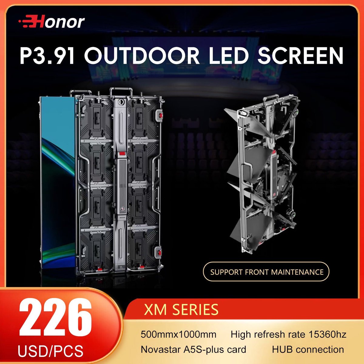 HonorledZero's tweet image. New technical parameters for P3.91!
High refresh rate 15360hz
16bits
HUB connection
Novastar A5S-plus card
Let us enjoy higher image quality
#Honorled #Honorleddisplay #Honorledwall ##Honorledscreen #LED #leddisplay #ledscreen #ledwall #ledvision #ledindoor #ledoutdoor #LEDWall