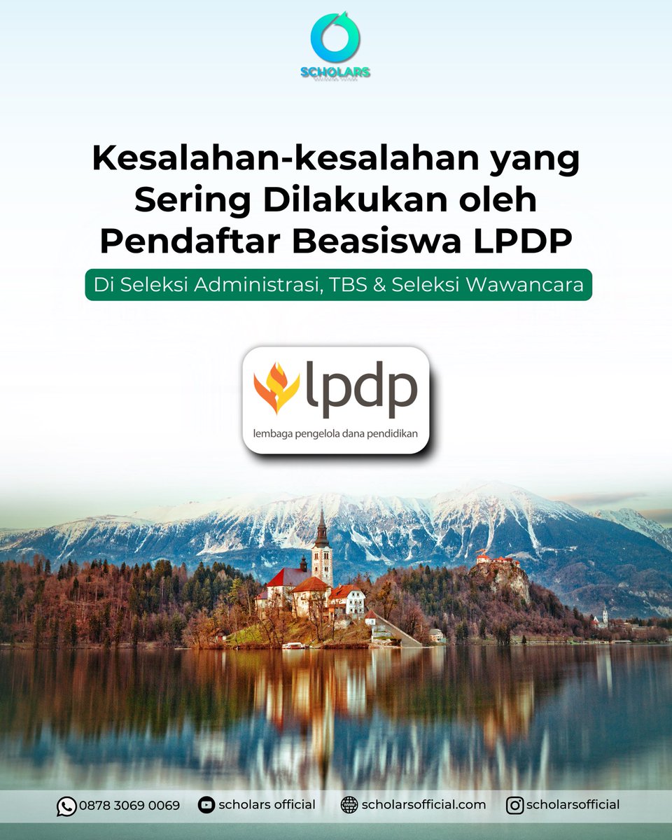 scholars_ig's tweet image. Kesalahan kecil bisa bikin gagal besar di LPDP.
 Dari seleksi administrasi, TBS, sampai wawancara, banyak pendaftar tumbang karena hal yang sama.
 Jangan sampai kamu ngelakuin ini ya!!!
#beasiswalpdp #lpdp2026 #pejuanglpdp #tesbakatskolastik #wawancaralpdp #seleksiadministrasi