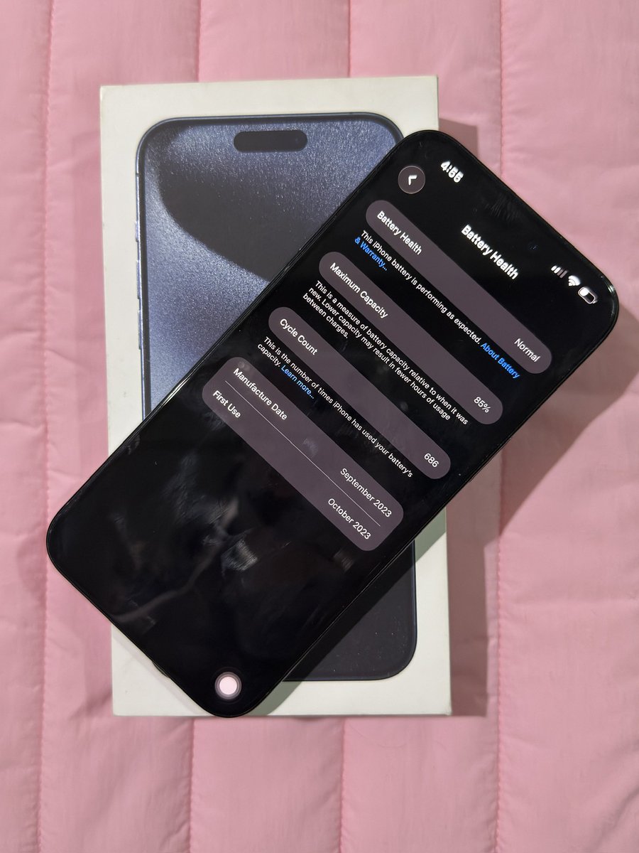 hanjscart's tweet photo. WTS / LFB

iPhone 15 Pro Max Blue Titanium 256gb
Php 40,000

- comes with box &amp; original cord
- bought from Power Mac Center 
- no dents/scratches
- no issues; good as new
- lady-owned
- 85% Battery Health

Can ask for more pictures/videos!

Preferably meet up around Metro Manila https://t.co/ilOlyhnVqJ