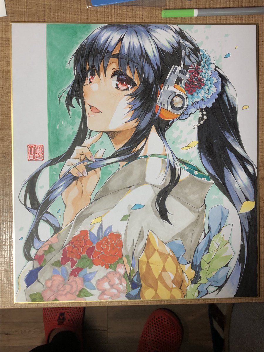 🖼色紙オークション1枚目出来ました✨️➀