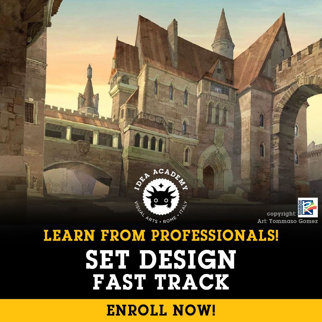 CDReferences's tweet image. Build worlds for animation and games at IDEA Academy. Set Design – Fast Track is a 5-week online course to boost your concept art with scenography, 2D/3D assets, architecture and perspective tinyurl.com/ideasetdesign

#ideaacademyrome #setdesign #backgroundart #artschool