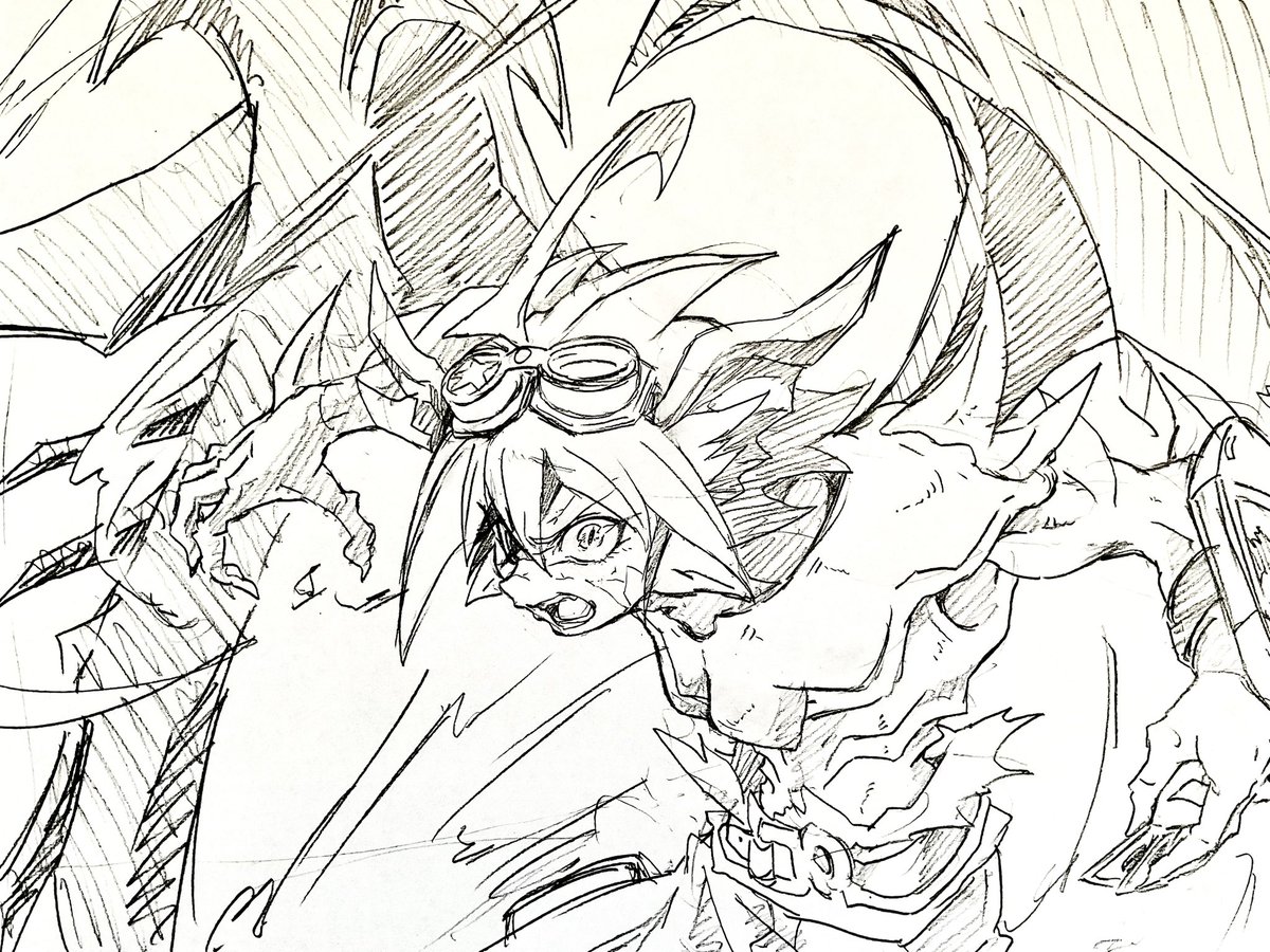 アニメ本編のズァークがビジュアル的にもっとカッコよく見えてたらなあと考えながらのズァーク落書き 
