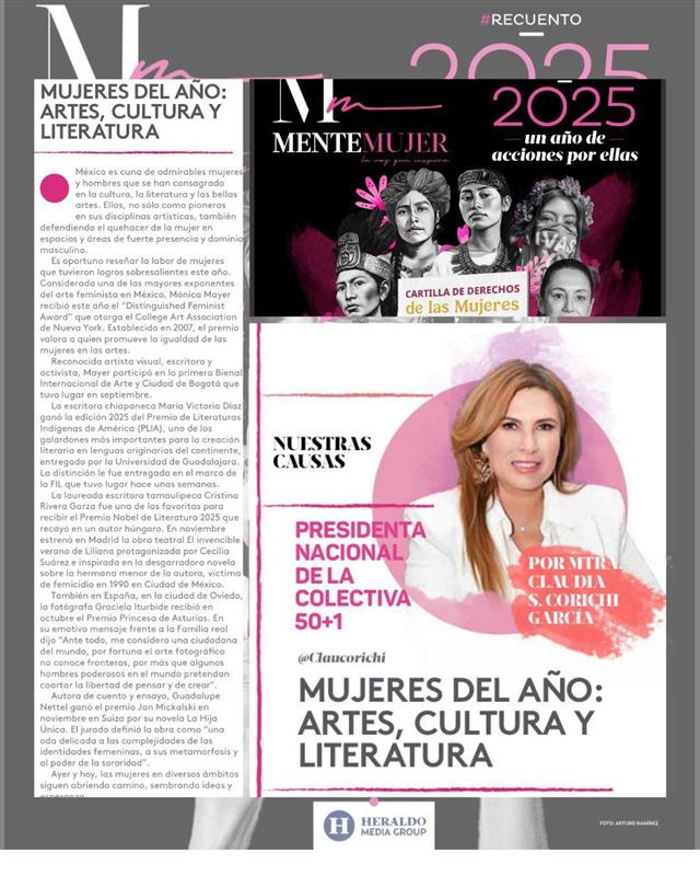✨ Reconocer a las mujeres que transforman el arte, la cultura y la literatura es reconocer el poder de nuestras voces y miradas. Gracias a <a href="/heraldodemexico/">El Heraldo de México</a> por abrir este espacio y visibilizar el talento de mujeres que inspiran y abren camino. 💜📚🎨
#MujeresDelAño #ArteYCultura