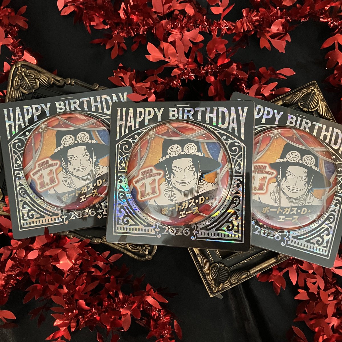 新商品】原画商品 バースデイ缶バッジ ポートガス・D・エース 550円