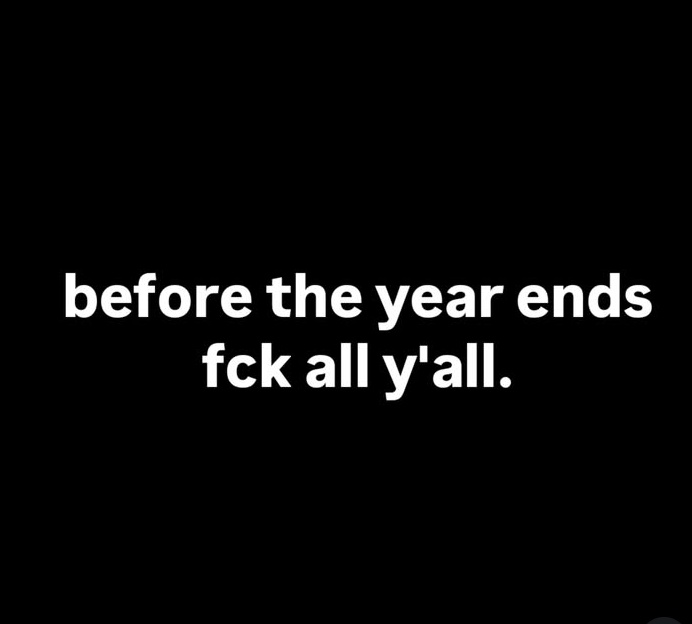 aaditya_adityaa's tweet photo. Fck all y'all. #NewYear2026 https://t.co/1dAeaFClWz