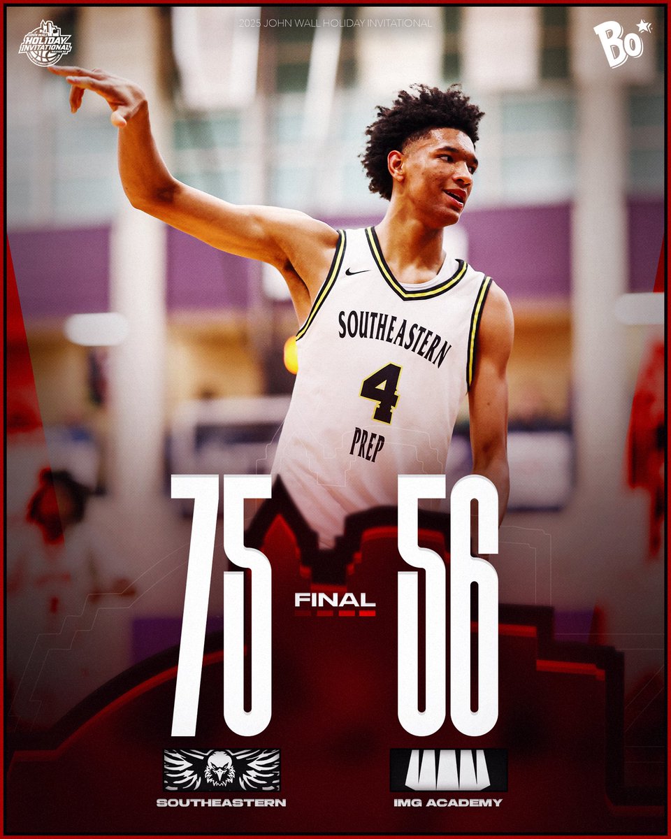 JohnWallHoliday's tweet image. DAY 3 GAME 8 - Southeastern Prep takes down IMG Academy 75-56 at the John Wall Holiday Invitational! 🏀 #TheJohnWall 

TUNE IN TOMORROW FOR CHAMPIONSHIP DAY!!!