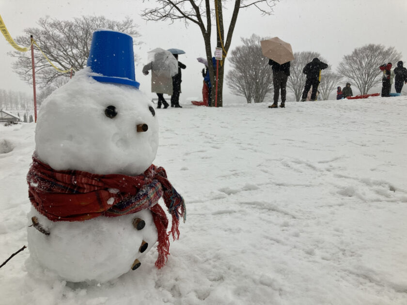 11時00分現在、牧歌の里です♪ 天気 小雨時々雪 気温 2.5℃ 積雪 5cm