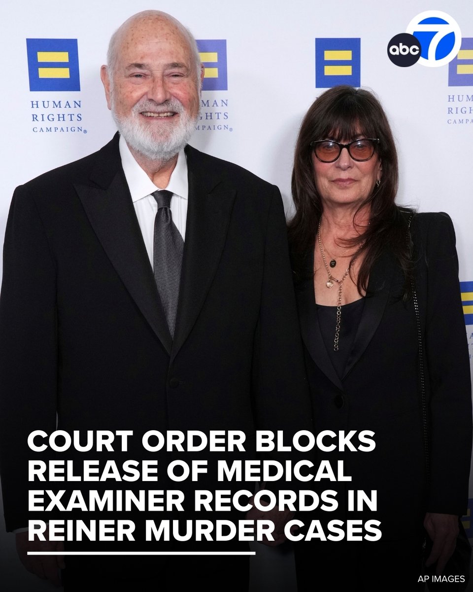 ABC7's tweet image. A court order initiated by the LAPD has led to a security hold on records and information connected to the murder cases of Rob and Michele Reiner, the medical examiner's office says.

Read more here: abc7.la/45q33Jd