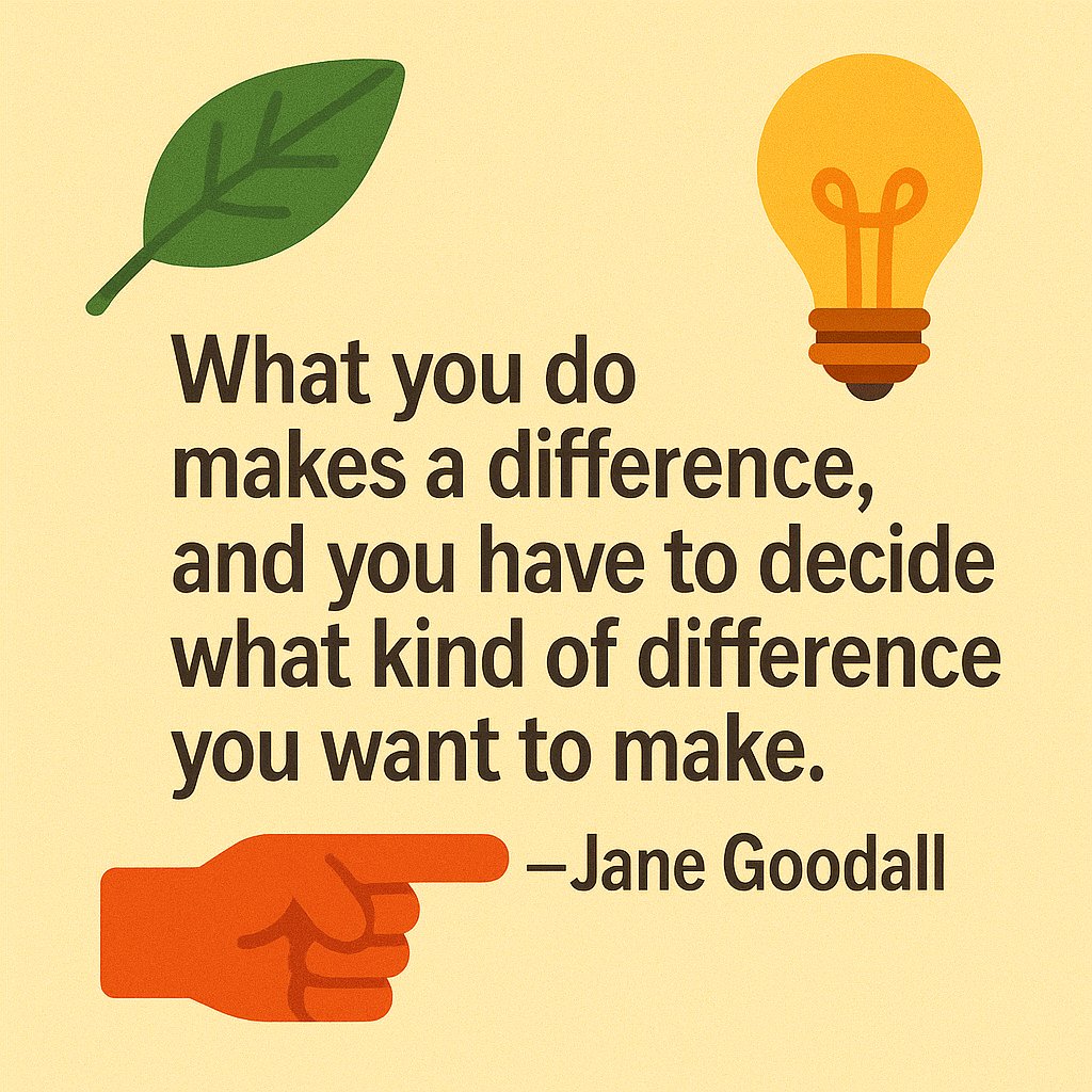 #WiseWords: "What you do makes a difference, and you have to decide what kind of difference you want to make."—Jane Goodall