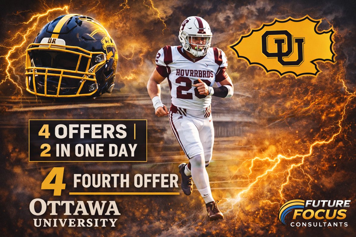 🚨🔥 OFFICIAL OFFER ALERT — 4️⃣ 🔥🚨

TWO OFFERS. ONE DAY. MOMENTUM IS REAL.

Future Focus Consultants would like to congratulate Tyson Jordan (Class of 2026 | EDGE / OLB) on earning his FOURTH collegiate offer, this time from <a href="/OttawaBravesFB/">Ottawa Braves Football</a> 🟡⚫️
We’d like to thank <a href="/ElijahValles7/">Elijah Valles</a>