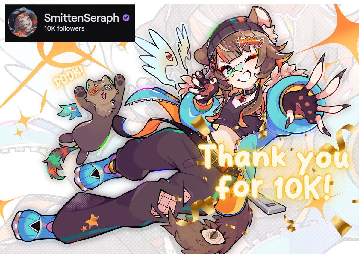 smittenseraphim's tweet image. Celebrating hitting 10K followers today 🎉  

Gushy post coming later, for now LET'S PARTY!

x.com/i/broadcasts/1…