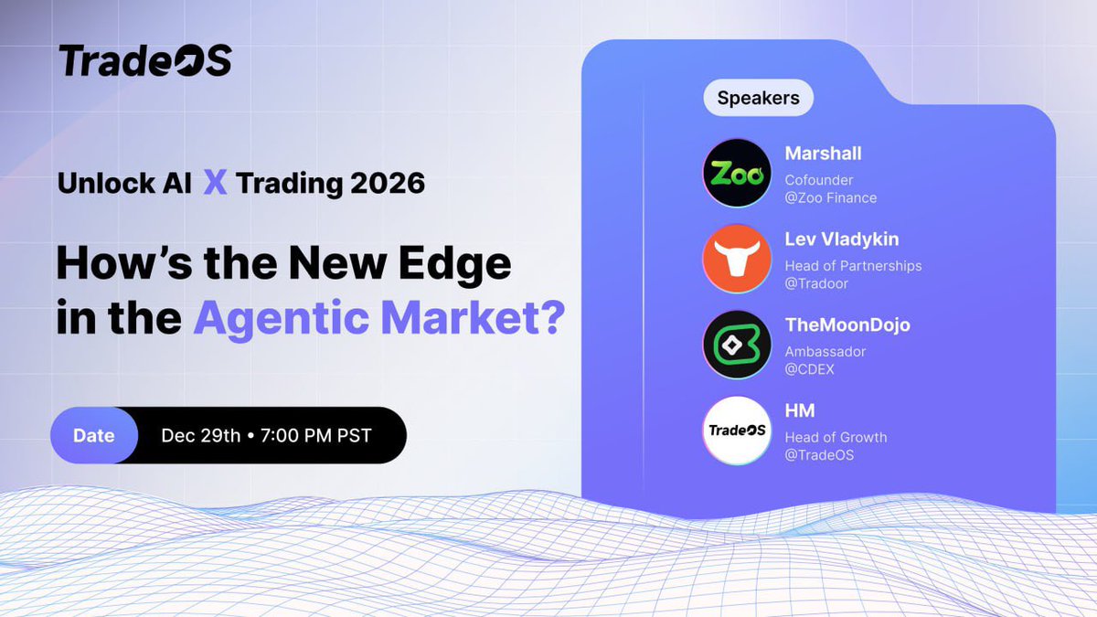 🚨HAPPENING IN 20 MINS 🚨

AMA: The Agentic Market in 2026 — AI × Trading Payments

We’re closing out the year with an epic community collab — diving into the Agentic Market, what’s flying in 2026, and how AI is transforming trading and payments.

👥 Speakers
• Marshall —