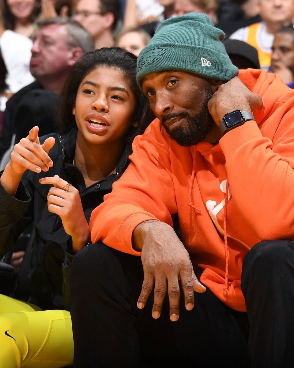 Complex's tweet image. Mamba and Mambacita forever 💜💛♾️

6 years ago, Kobe and Gianna Bryant attended the Lakers vs Mavericks game.