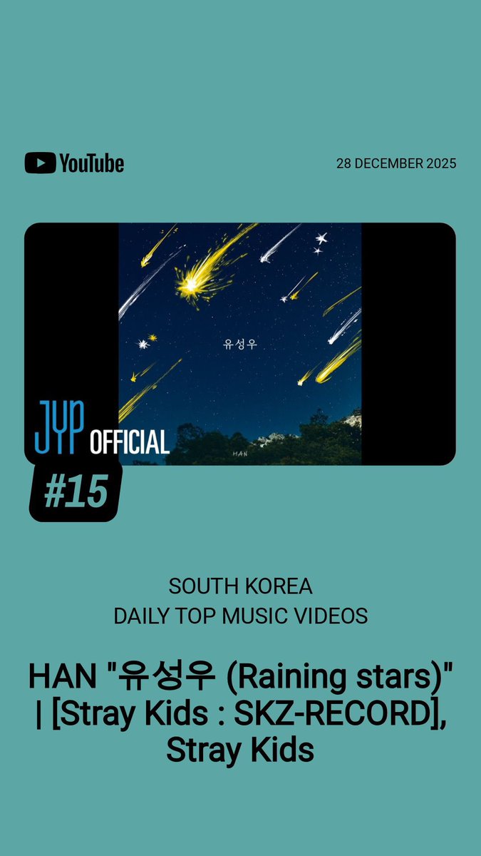 Kingquokkaworld's tweet image. 📰 "유성우 Raining Stars" by HAN continues to rise, reaching #11 on YouTube South Korea Trending Music and #15 on YouTube South Korea Daily Music Video

🔗 youtu.be/YsvbN665LZE 

RAINING STARS BY HAN
#RainingStars_SKZ_RECORD
#HAN_RainingStars  
@Stray_Kids