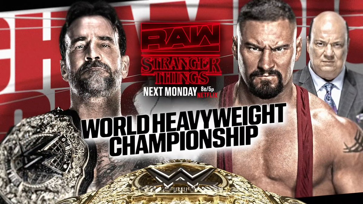 LuigiWrestling's tweet photo. La semana que viene, en el primer #WWERAW de 2026 y especial de Stranger Things:

🔴 Women's Tag Team Championship: Kabuki Warriors (c) vs. Rhea Ripley & IYO SKY 
🔴 Women's Intercontinental Championship: Maxxine Dupri (c) vs. Becky Lynch
🔴 World Heavyweight Championship: CM Punk (c) vs. Bron Breakker

Show cargado para empezar el año.