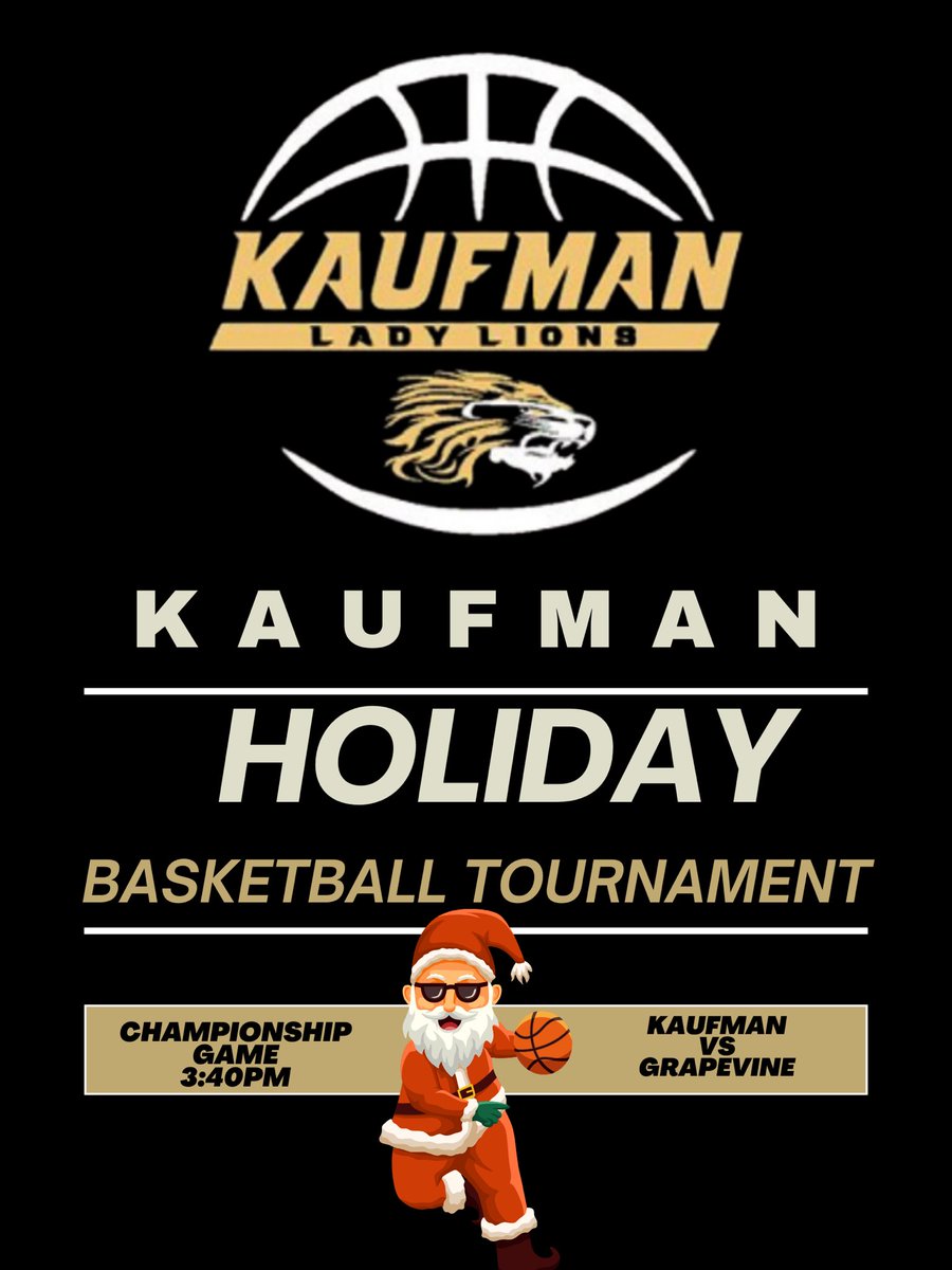 Your Lady Lions are playing for the Championship game again this year in our Kaufman Holiday Tourney. Come support tomorrow afternoon at 3:40pm as we take on Grapevine HS. GO LIONS 🦁🏀💪