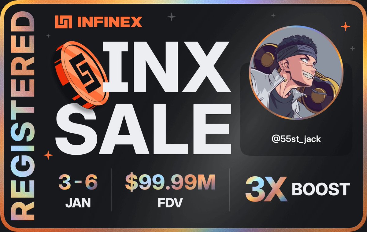 55st_jack's tweet photo. I'm registered for the @infinex sale - $99.99M FDV, 3-6 Jan 2026 https://t.co/YUA9o5WAP0