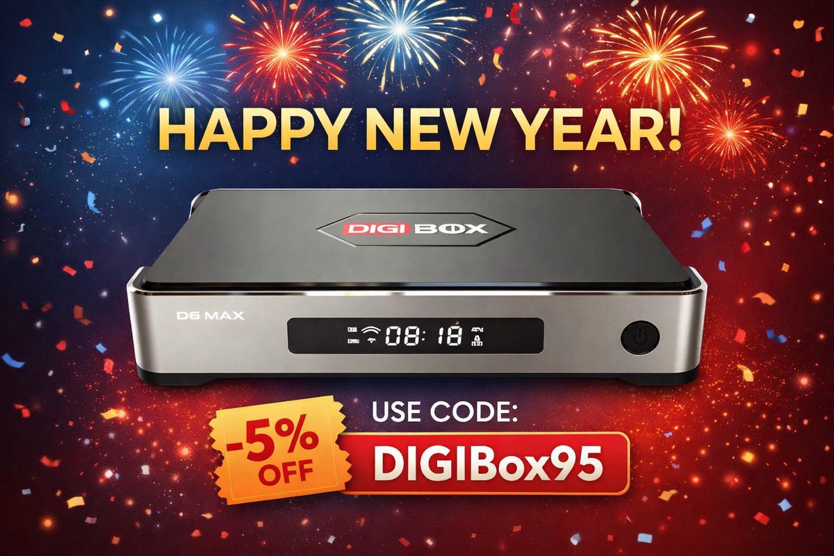 DIGITVBox's tweet image. Happy New Year! 🎆
Kick off 2025 with next-level entertainment.
Get the DIGIBox D6 Max and enjoy 5% OFF with code DIGIBOX95.
Upgrade your streaming experience today.
#HappyNewYear #NewYearSale #DIGIBox #D6Max #StreamingDevice #TechDeals #HomeEntertainment